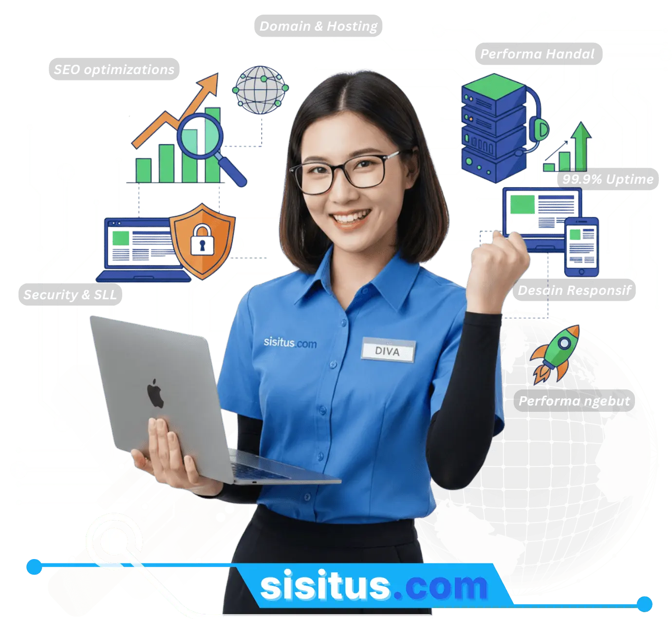 Ilustrasi Solusi Digital Profesional