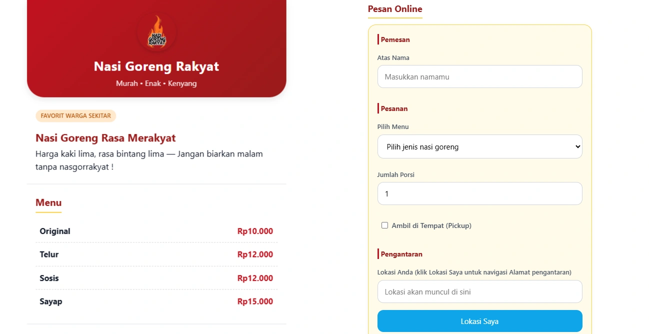 Nasi Goreng Rasa Merakyat Website